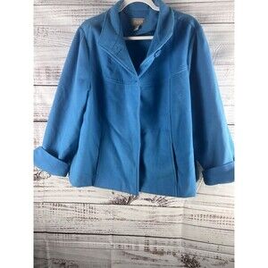 Chico's  Blazer/jacket Coat Women’s Size 3 Blue 2 Button